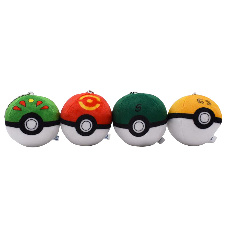 15 pcs.Pokemon Ball Plush Keychain Masterball Collection