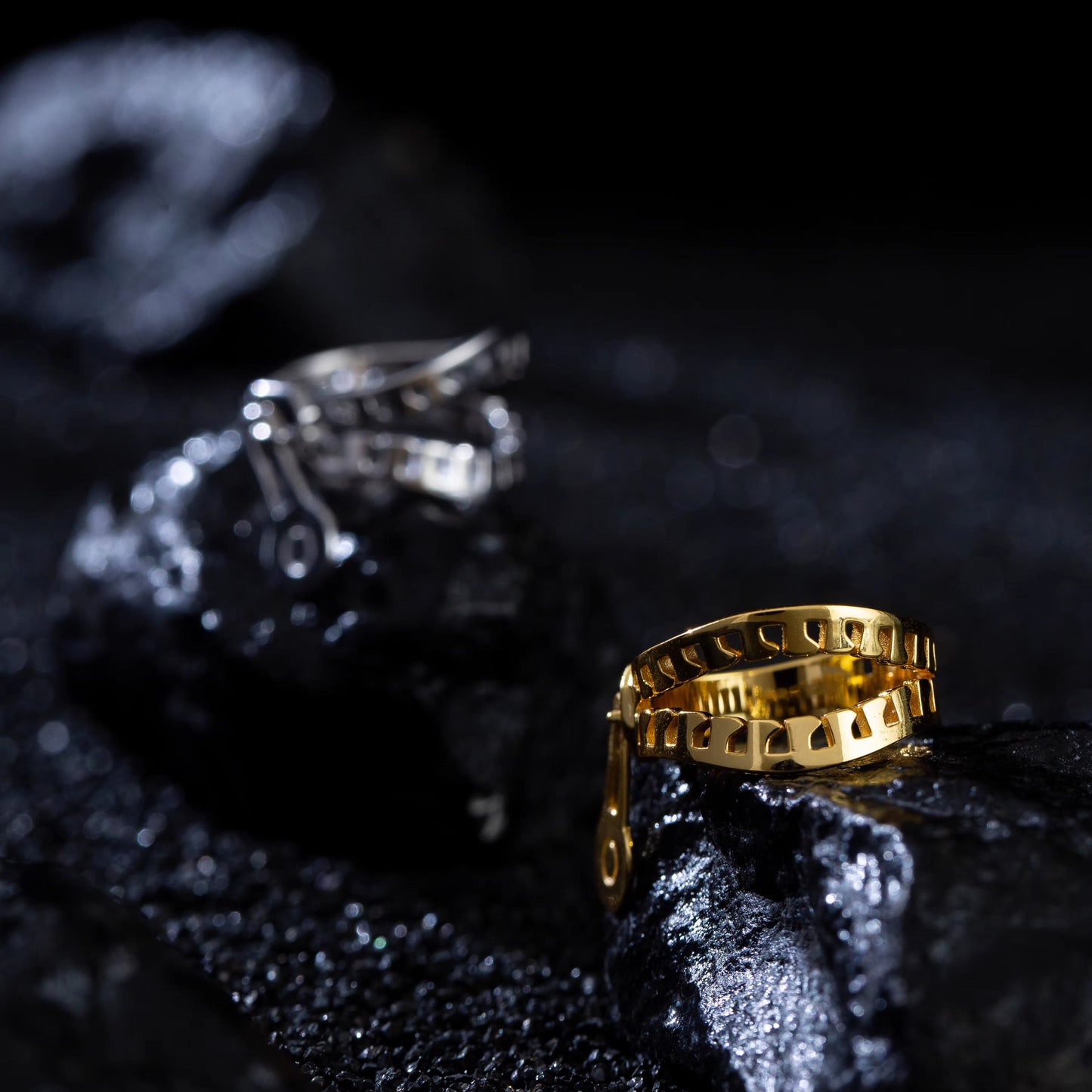 JOJO‘s 925 Silver Gold-Plated Original Design Zipper Ring