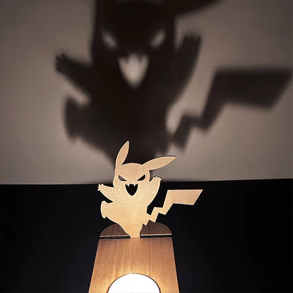 Gengar&Pikachu Wooden projection candlestick