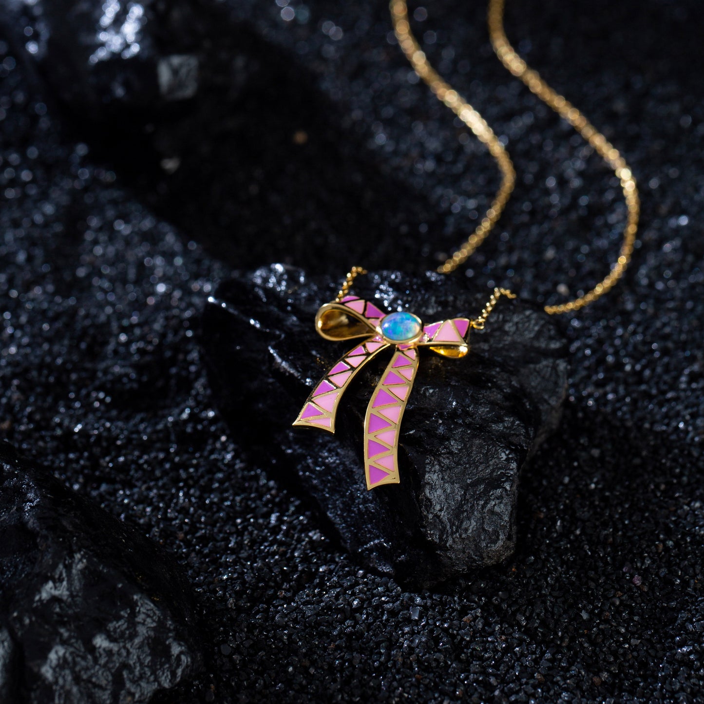 JOJO‘s 925 Silver Colorful Enamel Sweet and Lovely Bow Necklace