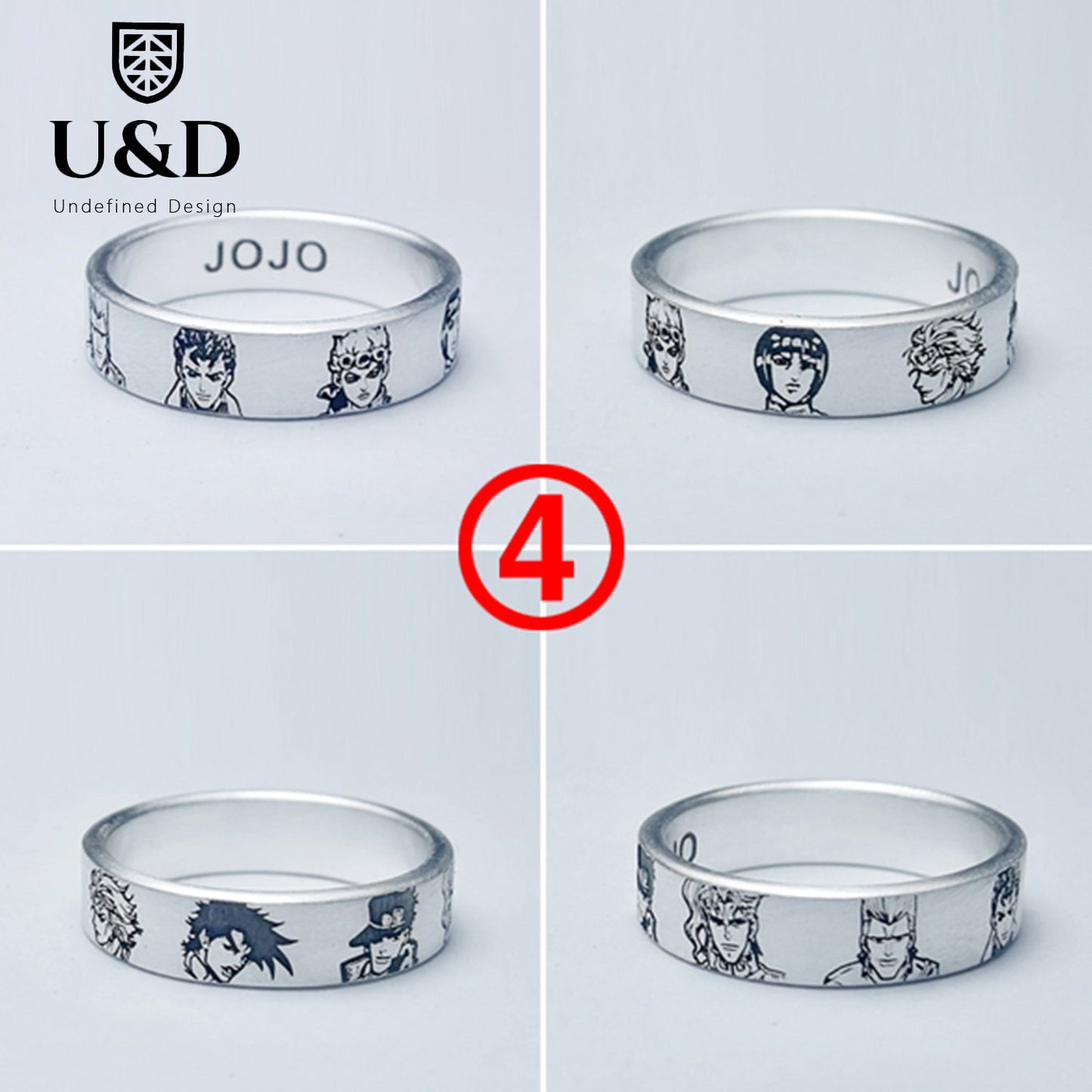Custom cartoon character sterling silver anime ring JOJO