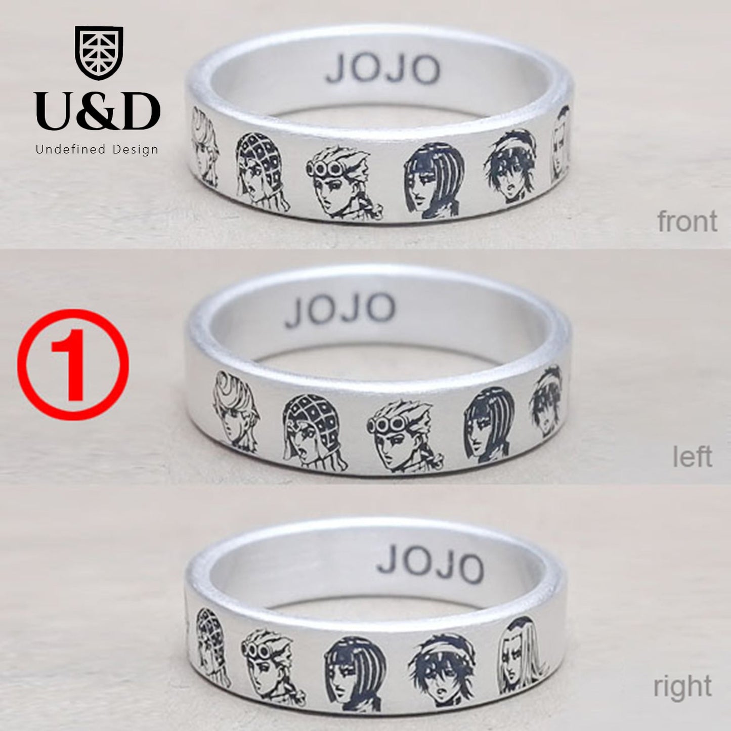 Custom cartoon character sterling silver anime ring JOJO