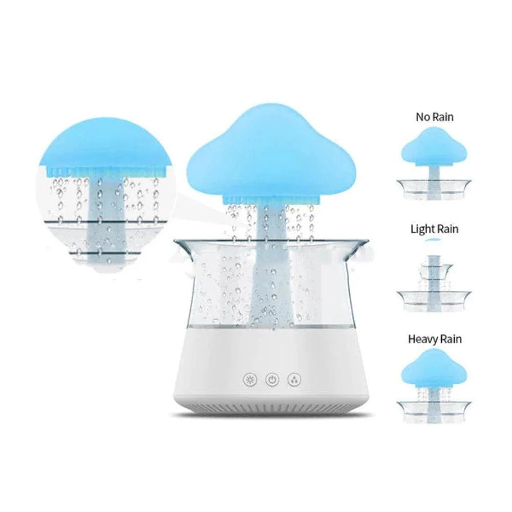 Decorative Rain Cloud Humidifier With LED Mist Essential Diffuser