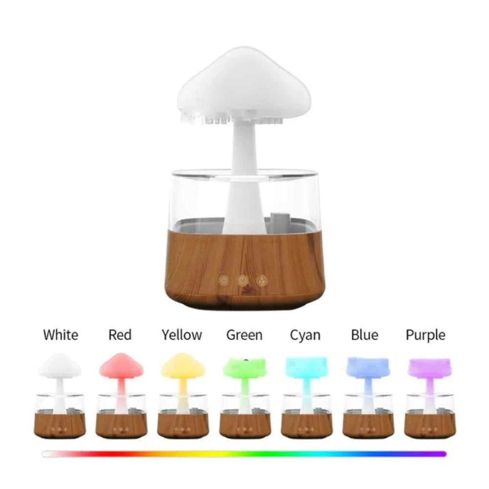 Decorative Rain Cloud Humidifier With LED Mist Essential Diffuser