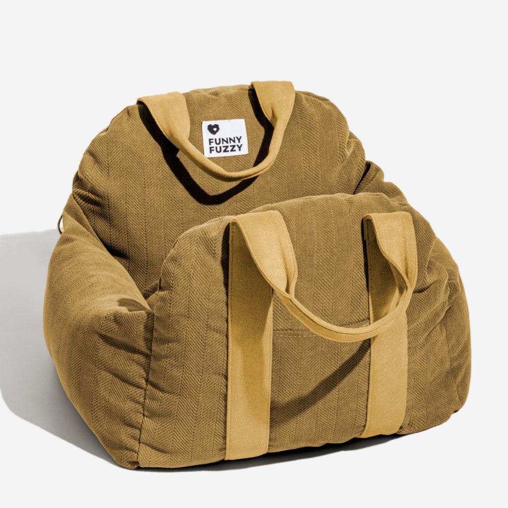 헤링본 여행용 볼스터 안전 강아지용 카시트 침대