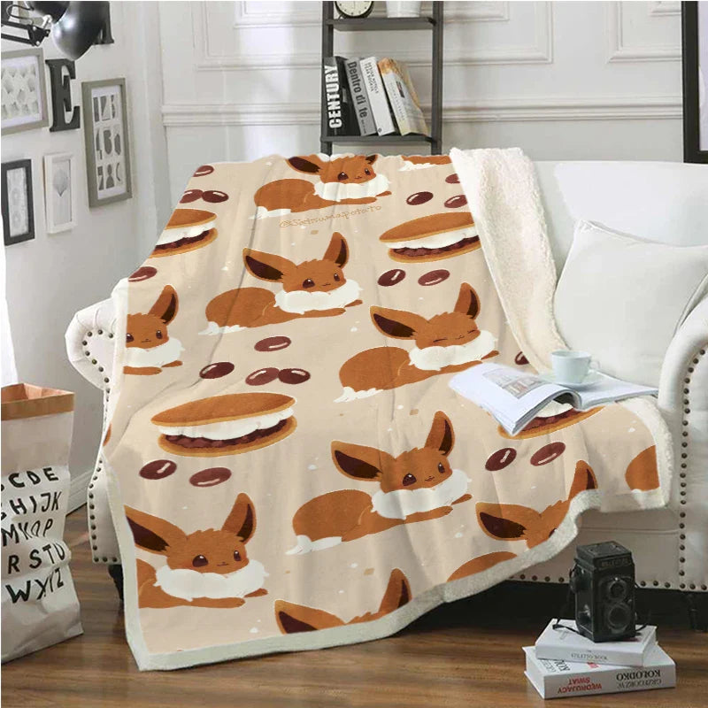 Fluffy Pokemon flannel blanket