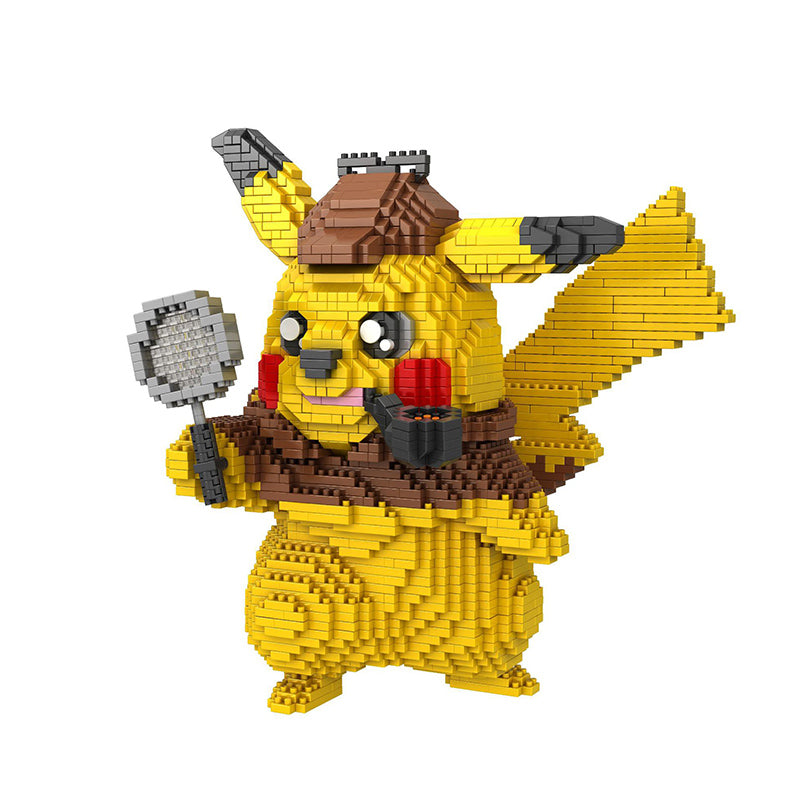 Detective Pikachu building block model (15cm x 15cm x 15cm)