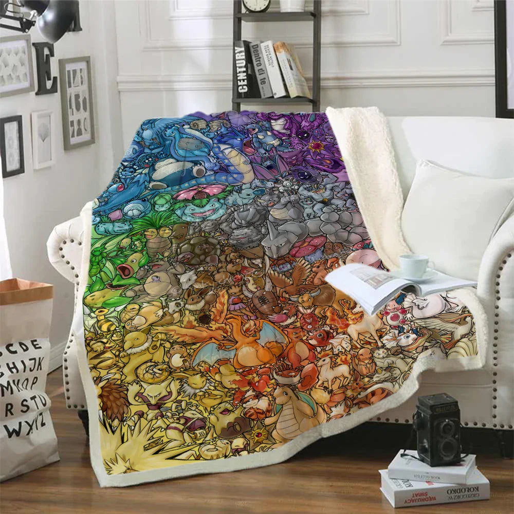 Fluffy Pokemon flannel blanket