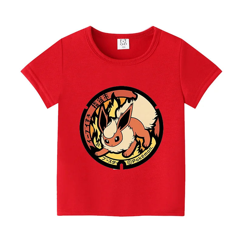 Colorful children's T-shirts with Pokemon motifs
