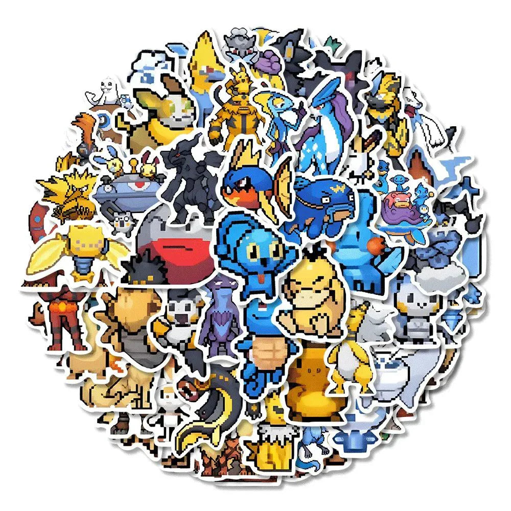 Cool Pokemon stickers in pixel look (10, 30, 50 or 110 pcs.)