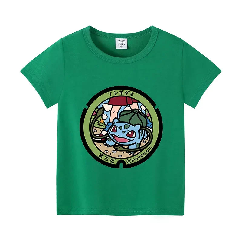 Colorful children's T-shirts with Pokemon motifs