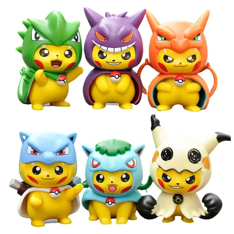 6 pcs. Pikachu Cosplay Figures (approx. 9cm)