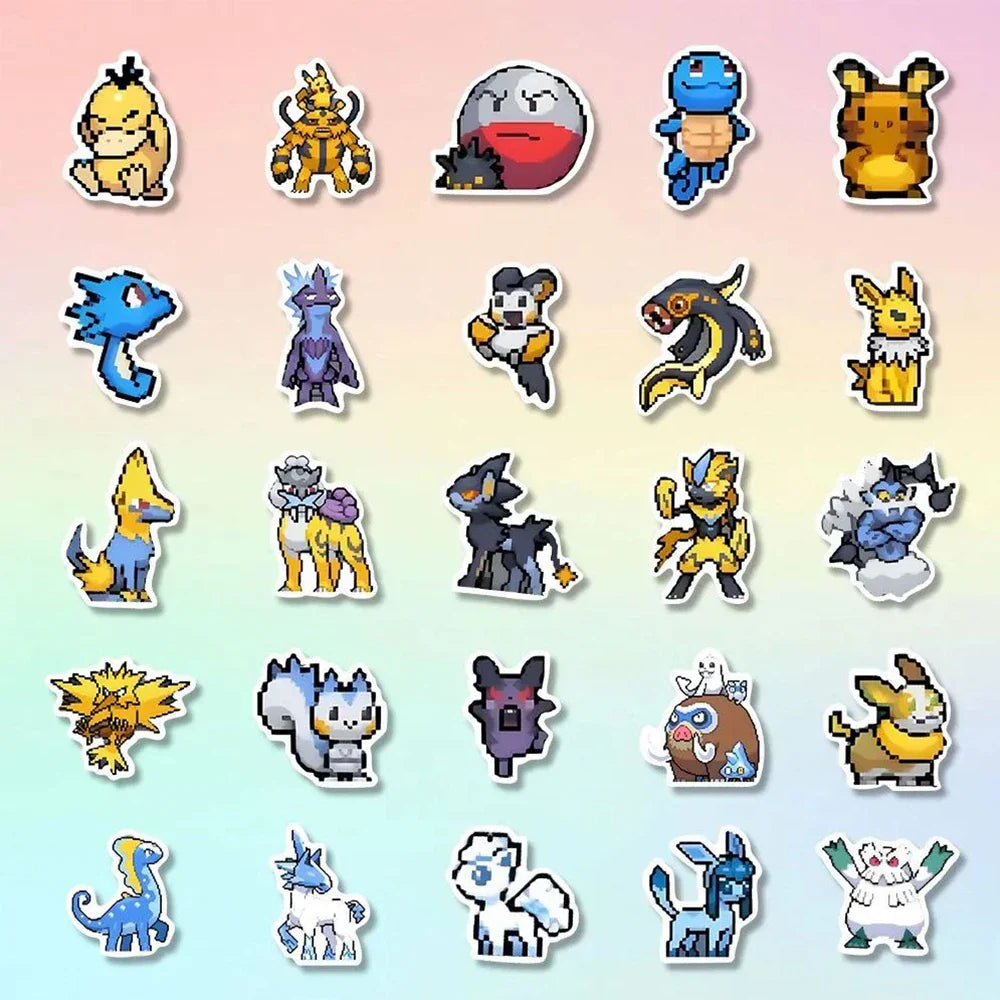 Cool Pokemon stickers in pixel look (10, 30, 50 or 110 pcs.)