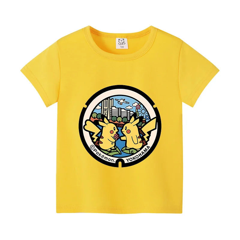 Colorful children's T-shirts with Pokemon motifs