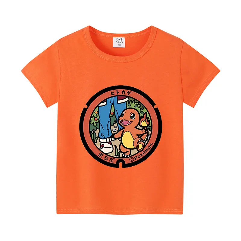 Colorful children's T-shirts with Pokemon motifs