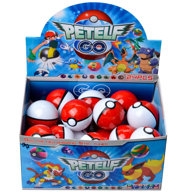 Set of 24 Pokeballs (approx. 5cm) red or mixed colors