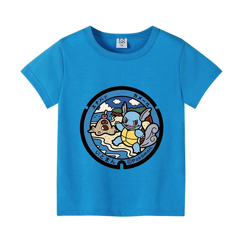 Colorful children's T-shirts with Pokemon motifs