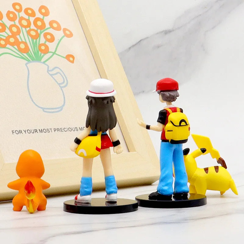 8 pcs Pokemon figures in a set - Ash, Gengar, Pikachu, Arkani and others