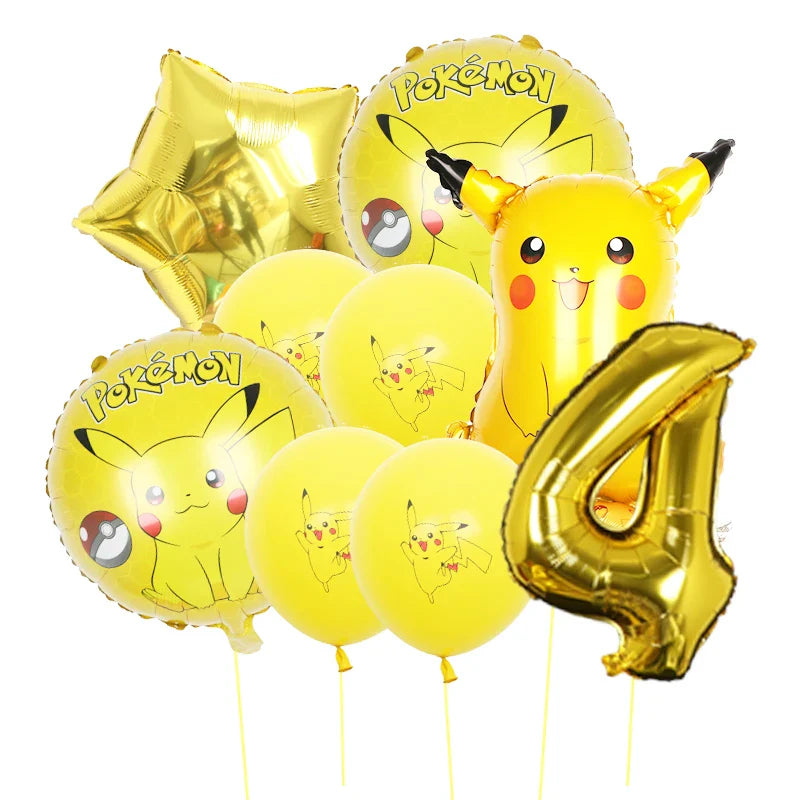 Bulbasaur, Schiggy, Charmander or Pikachu Balloons Birthday Decoration