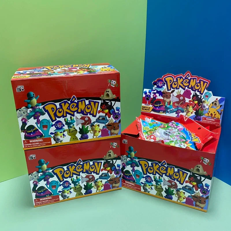 24 pcs. Pokemon Pikachu blind bags in gift box with 1x figure and 3x cards each