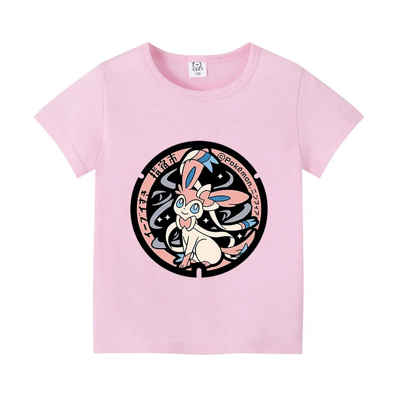 Colorful children's T-shirts with Pokemon motifs