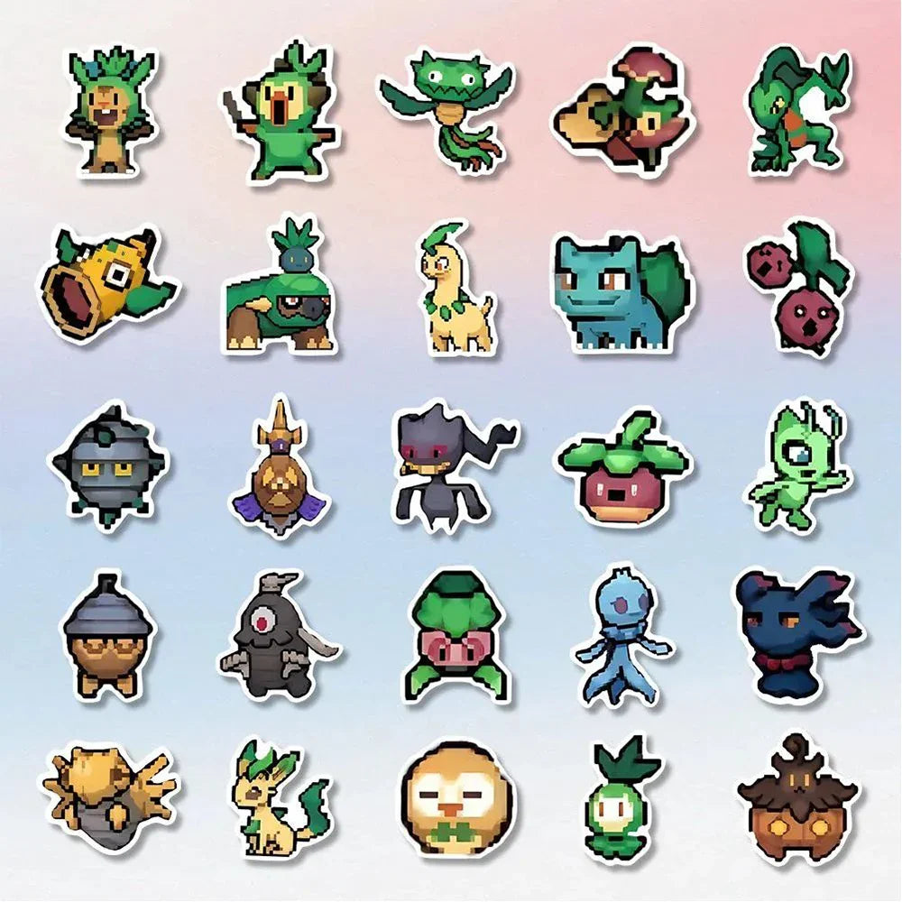Cool Pokemon stickers in pixel look (10, 30, 50 or 110 pcs.)