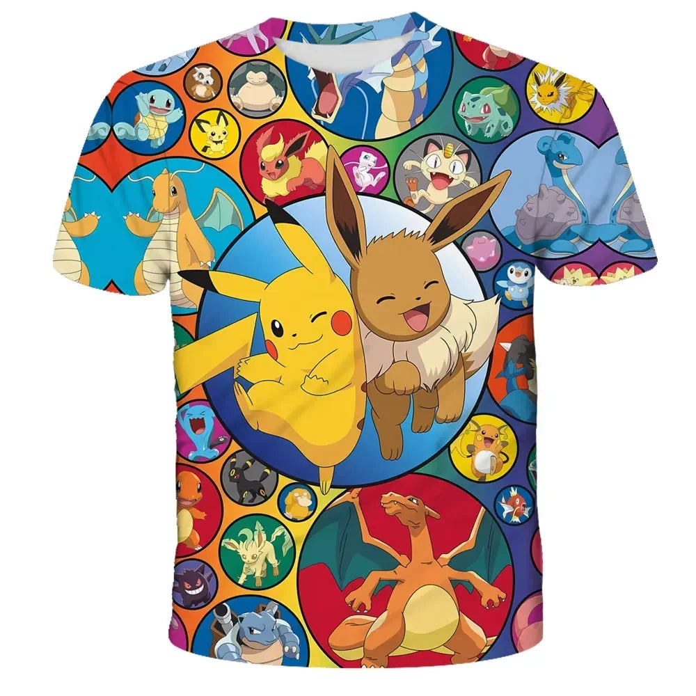Colorful Pokemon T-shirts for summer