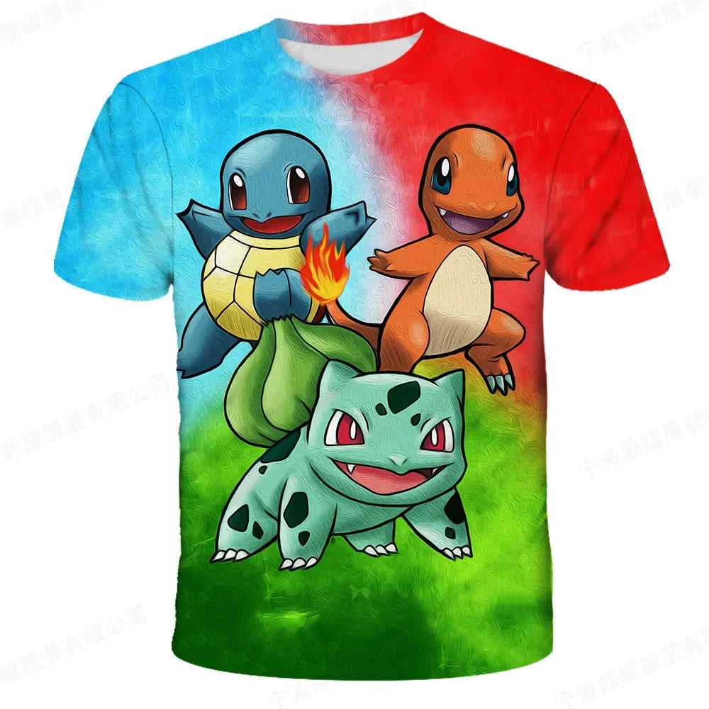 Colorful Pokemon T-shirts for summer