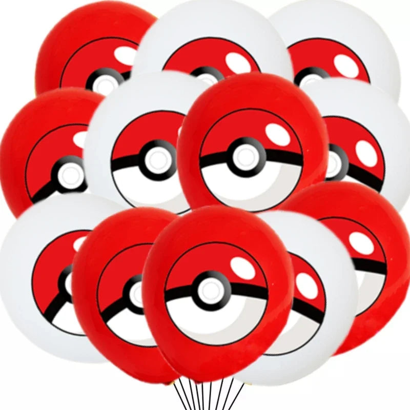 Colorful balloons (12 or 24 pcs.) for the Pokemon birthday party