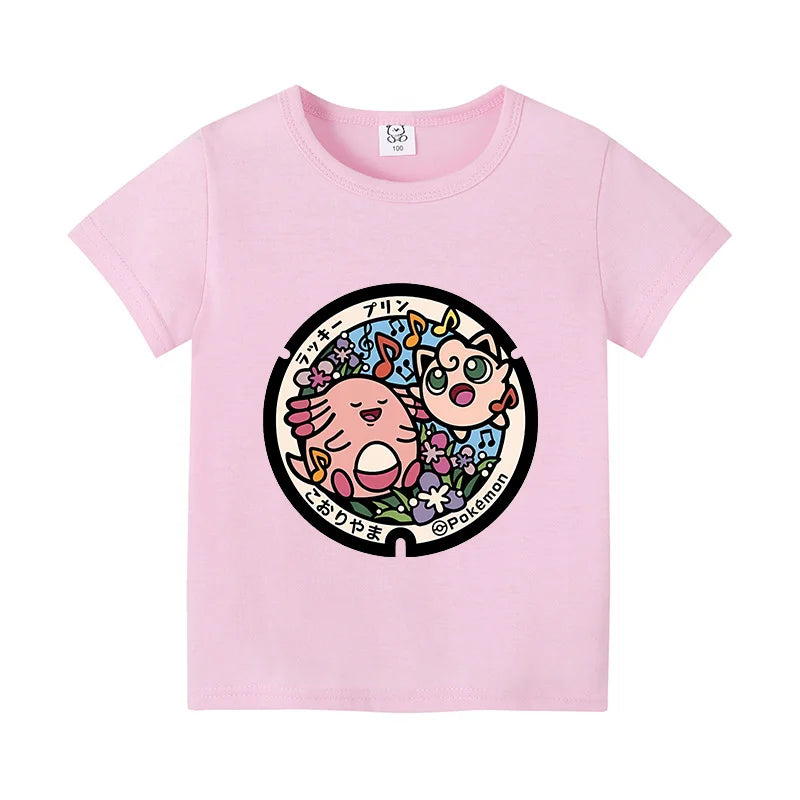 Colorful children's T-shirts with Pokemon motifs