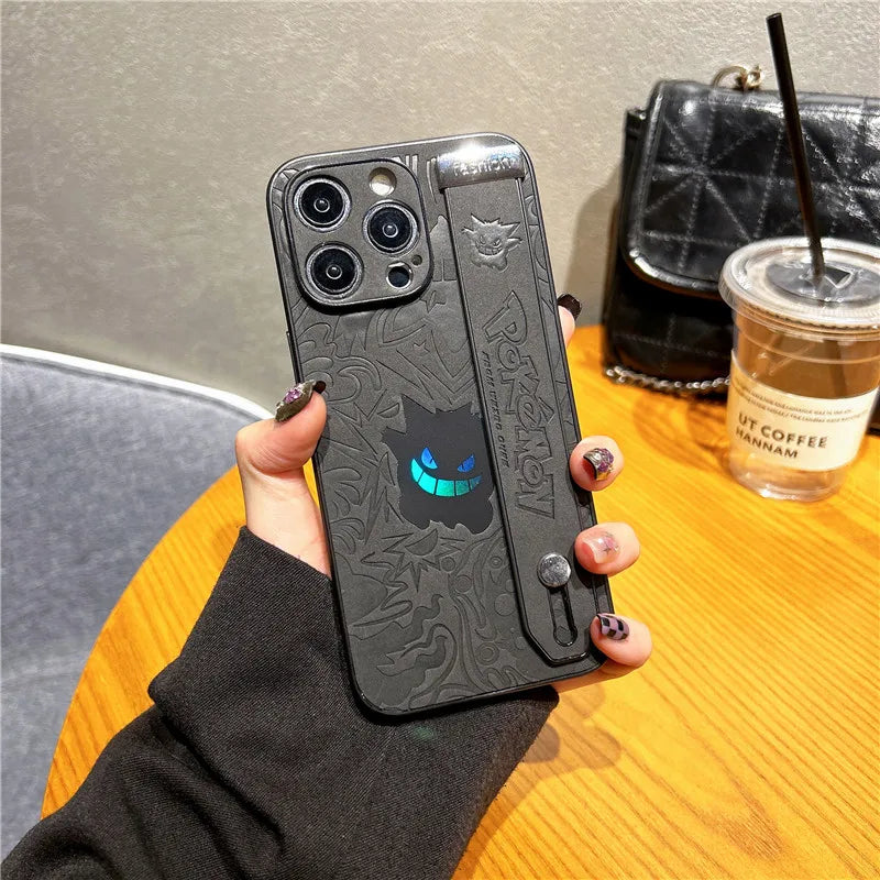 Gengar Laser Cut Phone Case with Wrist Strap