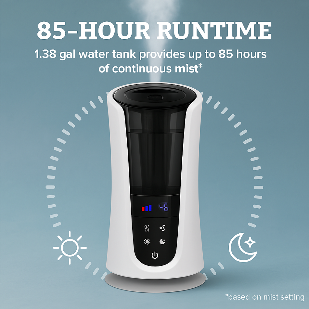 Deluxe Warm And Cool Mist Ultrasonic Humidifier