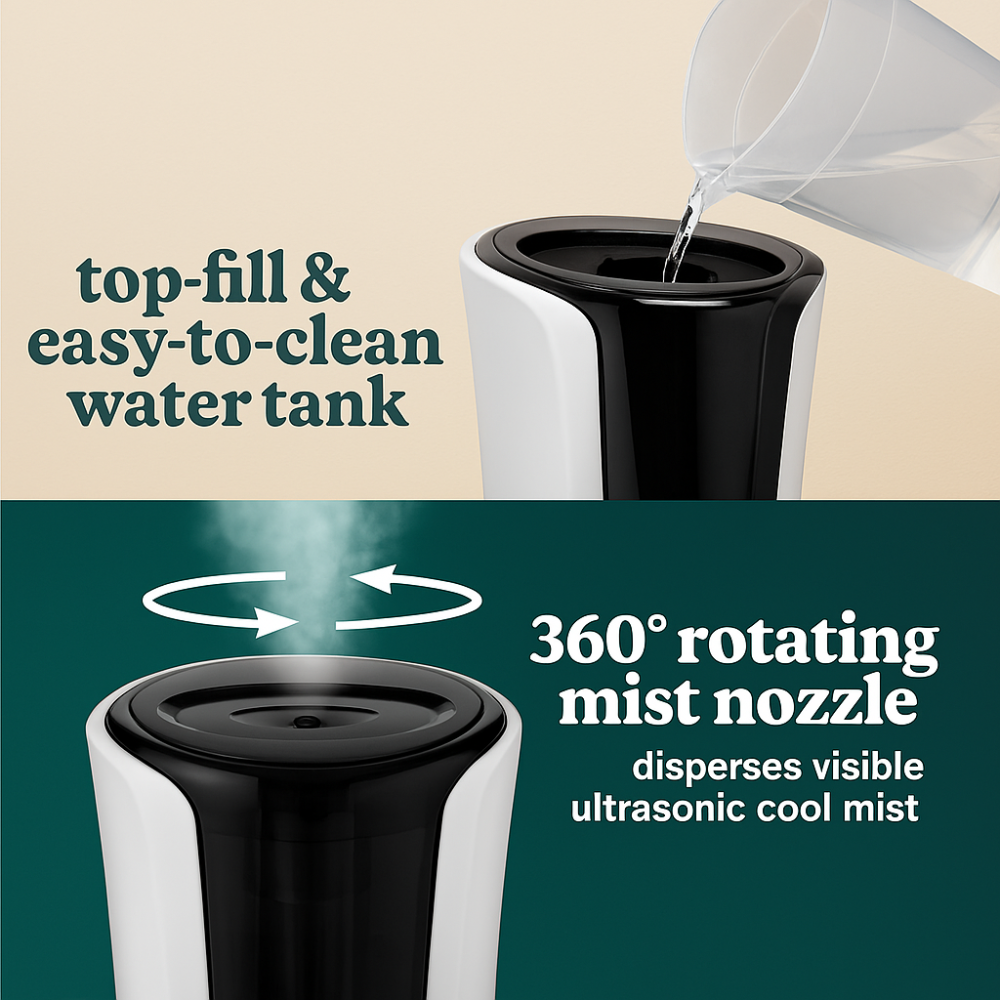 Deluxe Warm And Cool Mist Ultrasonic Humidifier