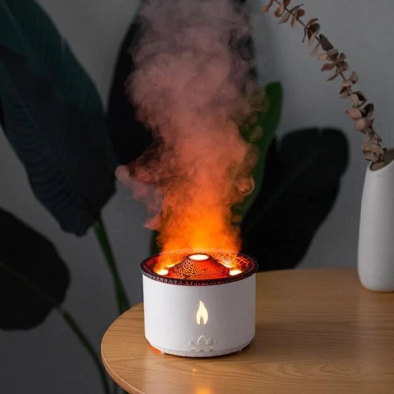 Decorative Volcano Flame Mist Humidifier for Home and Office Use