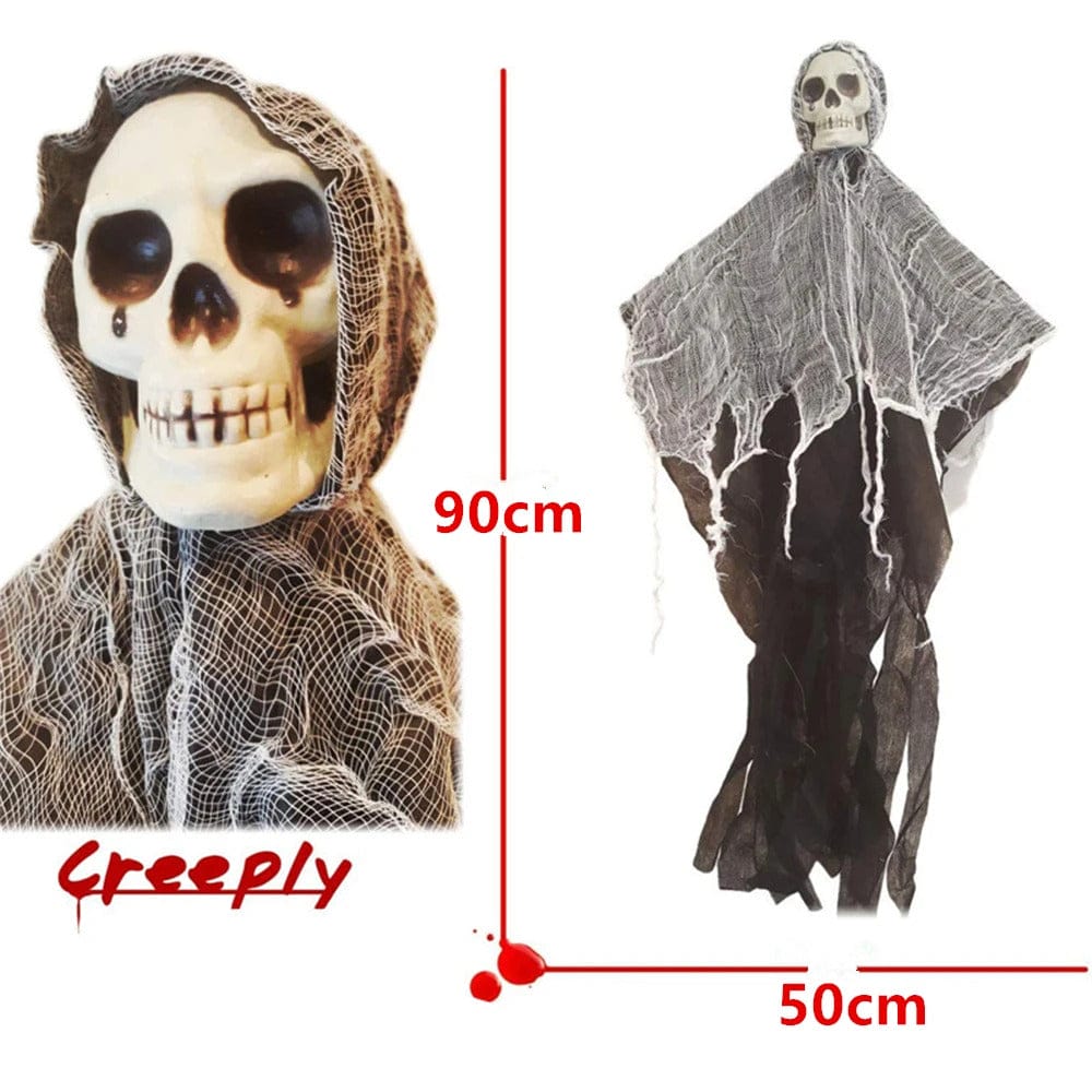 Wraithskull Halloween Hanging Ghost Skull with Gauze