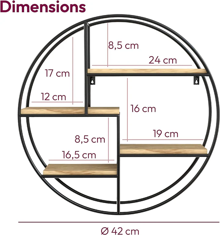 Industrial Round Wall Shelf
