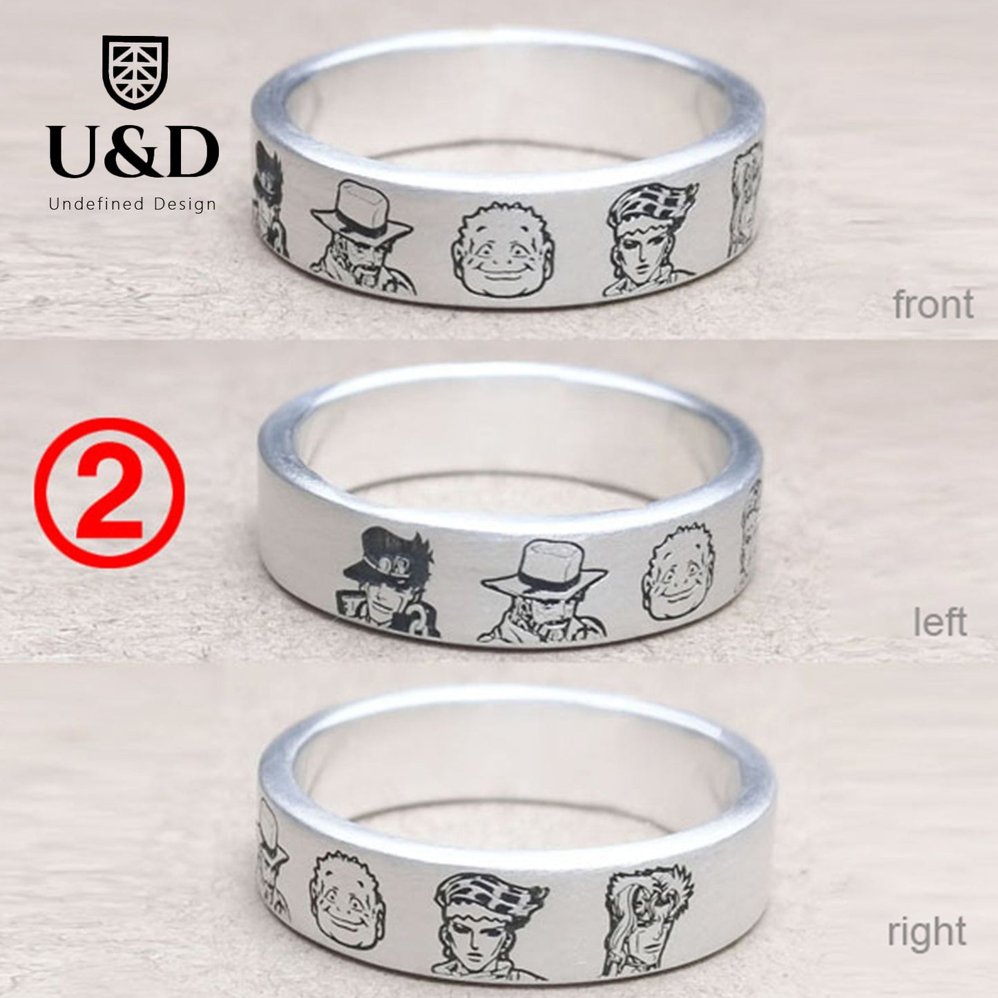 Custom cartoon character sterling silver anime ring JOJO