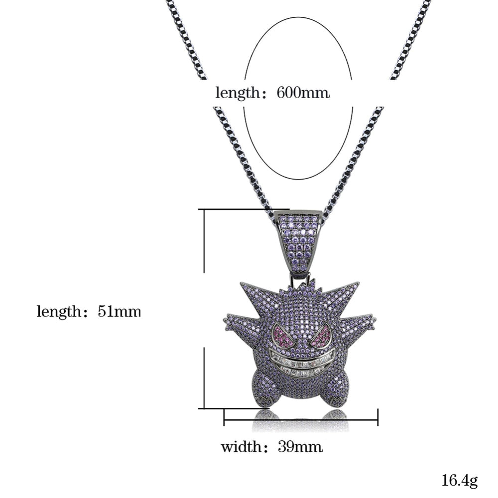 Gengar Pokemon Hip Hop Necklace