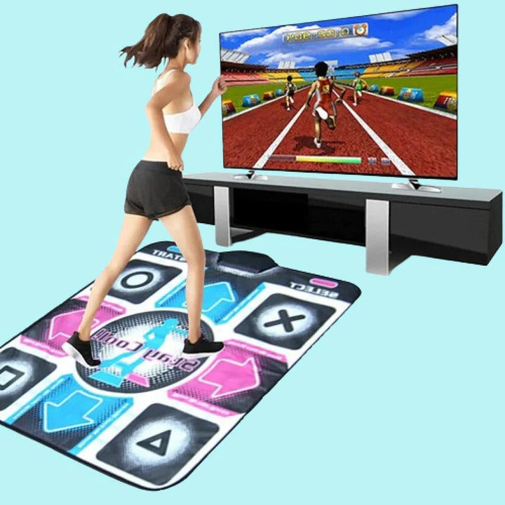 Interactive dance mat with music and motion sensor