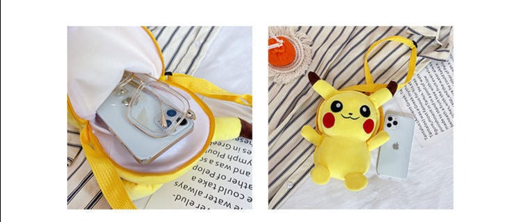 Bulbasaur Bulbasaur, Pikachu, Enton, Charmander Plush Small Bag Backpack