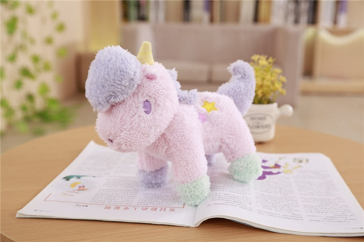 Colorful cuddly wuschel unicorn soft toys