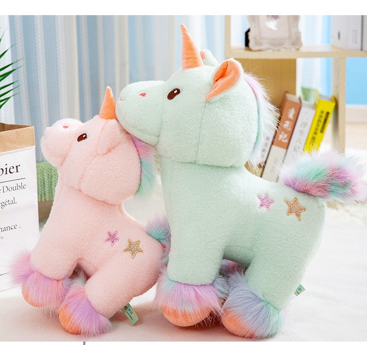 Colorful cuddly unicorns soft toys (25cm)