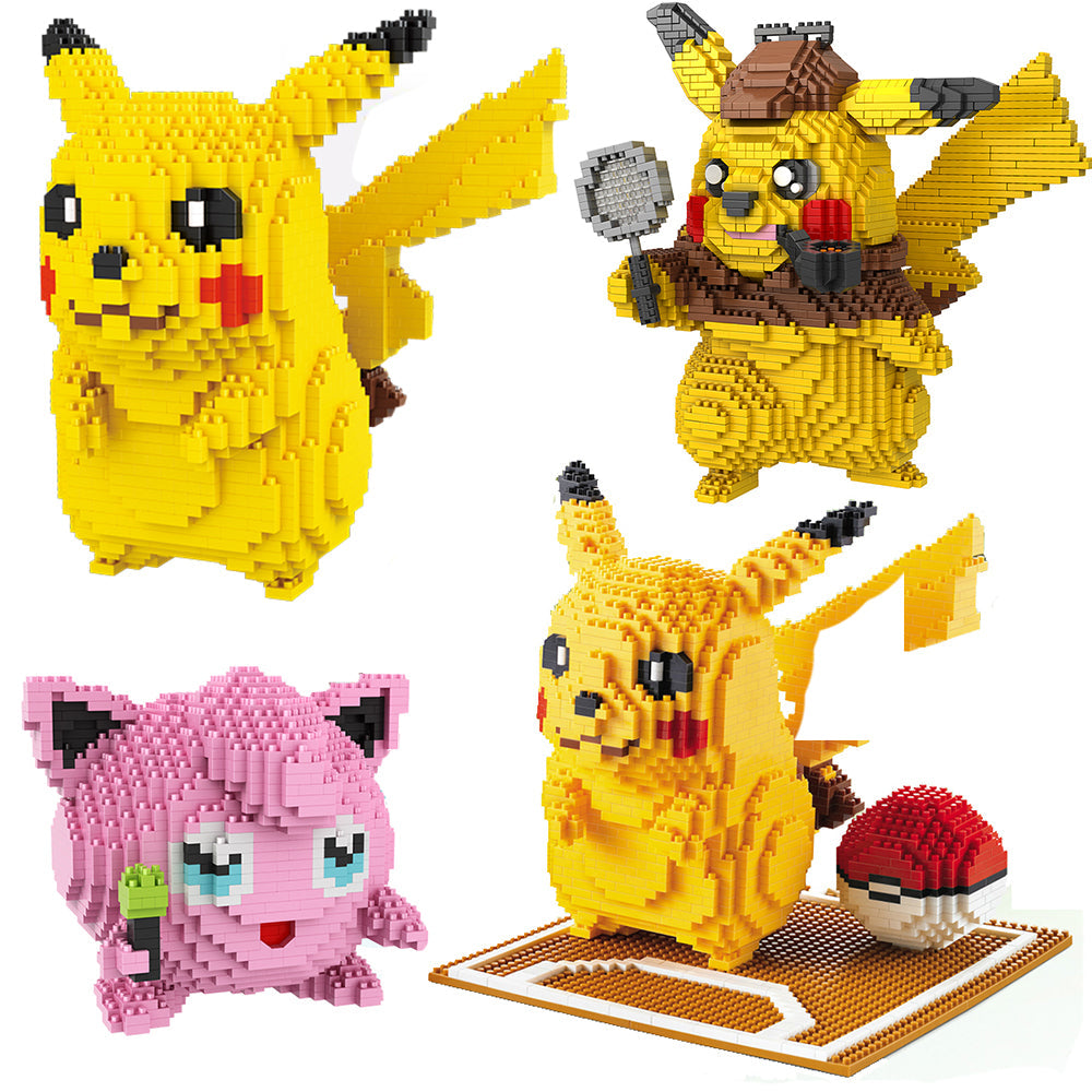 Detective Pikachu building block model (15cm x 15cm x 15cm)