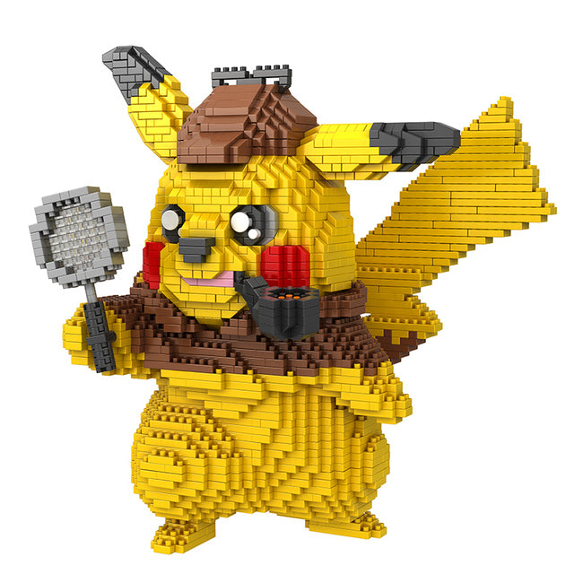 Detective Pikachu building block model (15cm x 15cm x 15cm)