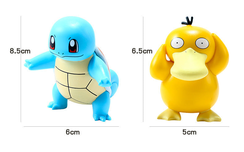 Set of 6 Pokemon figures: Pikachu, Jigglypuff, Squirtle, Bulbasaur, Enton and Charmander