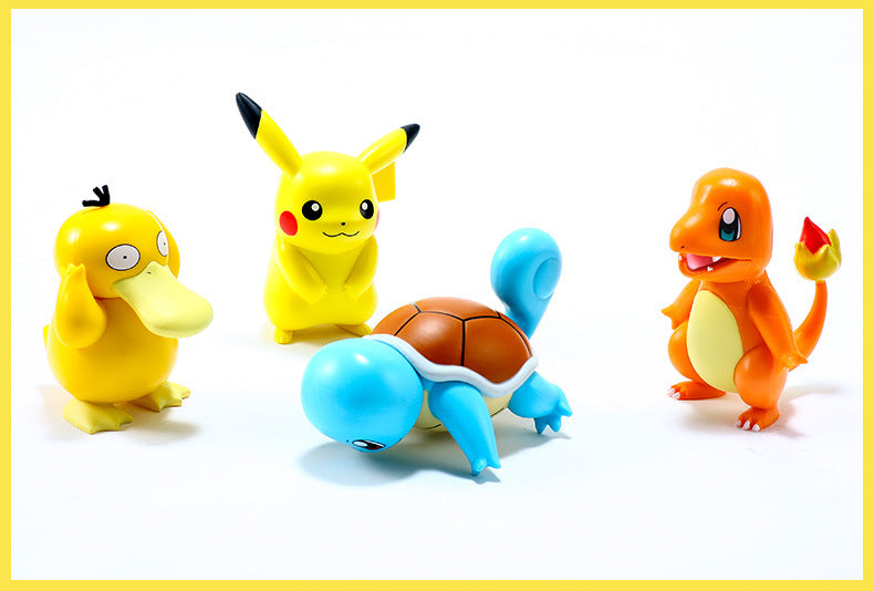 Set of 6 Pokemon figures: Pikachu, Jigglypuff, Squirtle, Bulbasaur, Enton and Charmander
