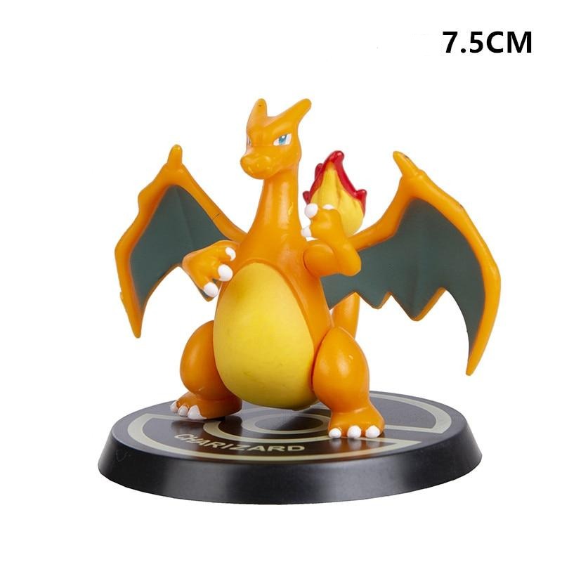 Set of 6 Pokemon figures: Pikachu, Charizard, Turtok, Mewtwo and Bisaflor
