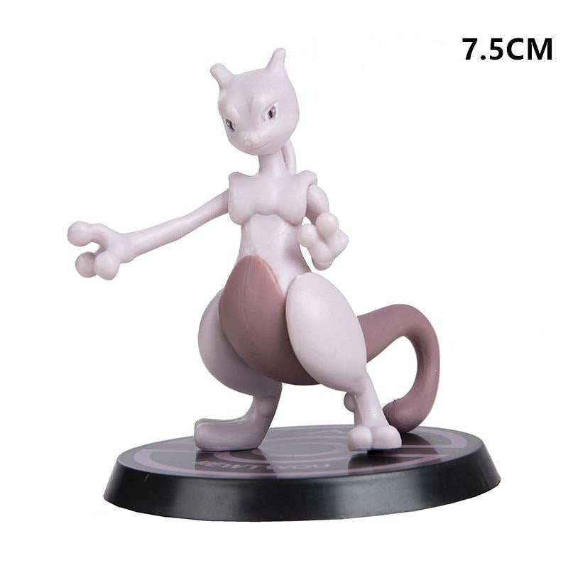 Set of 6 Pokemon figures: Pikachu, Charizard, Turtok, Mewtwo and Bisaflor