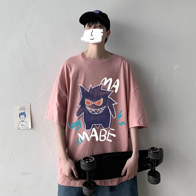 Cool oversize t-shirt with Pokémon Gengar print