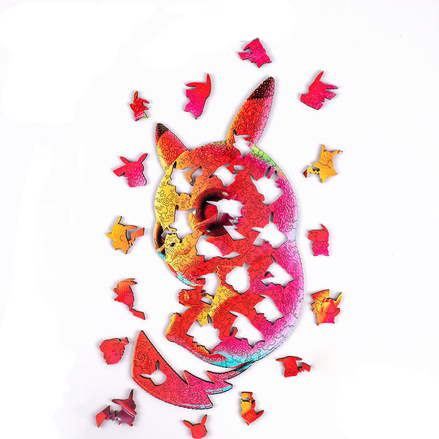 Colorful wooden Pikachu puzzle